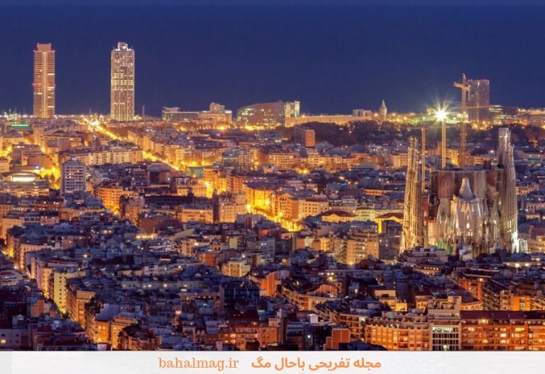 شهر بارسلونا در شب