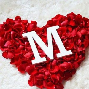 عکس پروفایل m با قلب قرمز