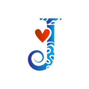 عکس پروفایل حرف j آبی و قلب
