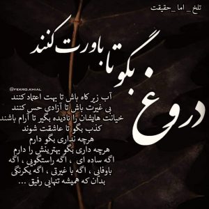 عکس پروفایل حرف دل دروغ بگو تا باورت کنند