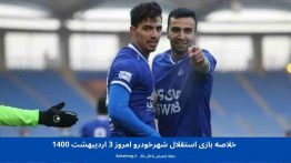 خلاصه بازی استقلال شهرخودرو امروز ۳ اردیبهشت ۱۴۰۰