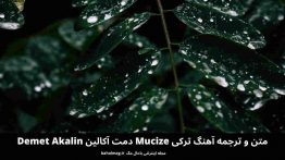 متن و ترجمه آهنگ ترکی Mucize دمت آکالین Demet Akalin