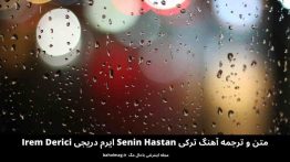 متن و ترجمه آهنگ ترکی Senin Hastan ایرم دریجی Irem Derici