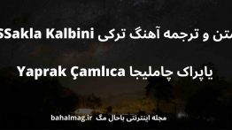 متن و ترجمه آهنگ ترکی SSakla Kalbini یاپراک چاملیجا Yaprak Çamlıca