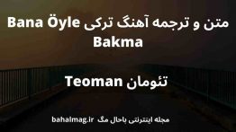 متن و ترجمه آهنگ ترکی Bana Öyle Bakma تئومان Teoman