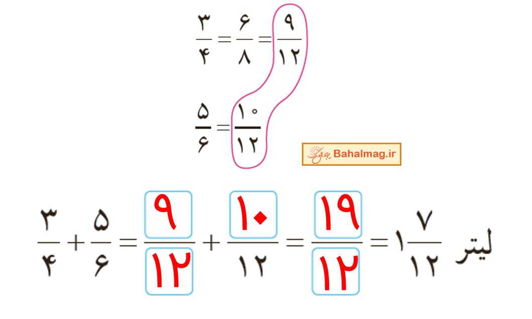 ریاضی ششم صفحه 25 فعالیت