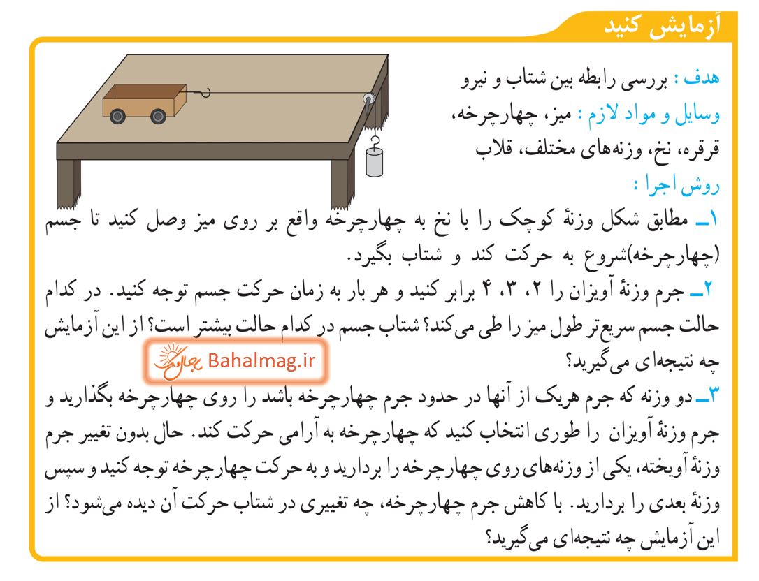 جواب آزمایش کنید صفحه 55 علوم نهم