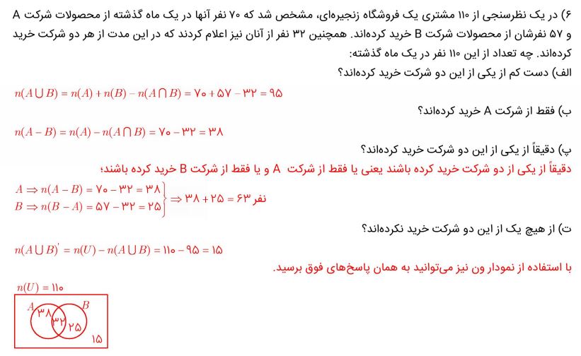 جواب تمرین صفحه 12 و 13 ریاضی دهم 2