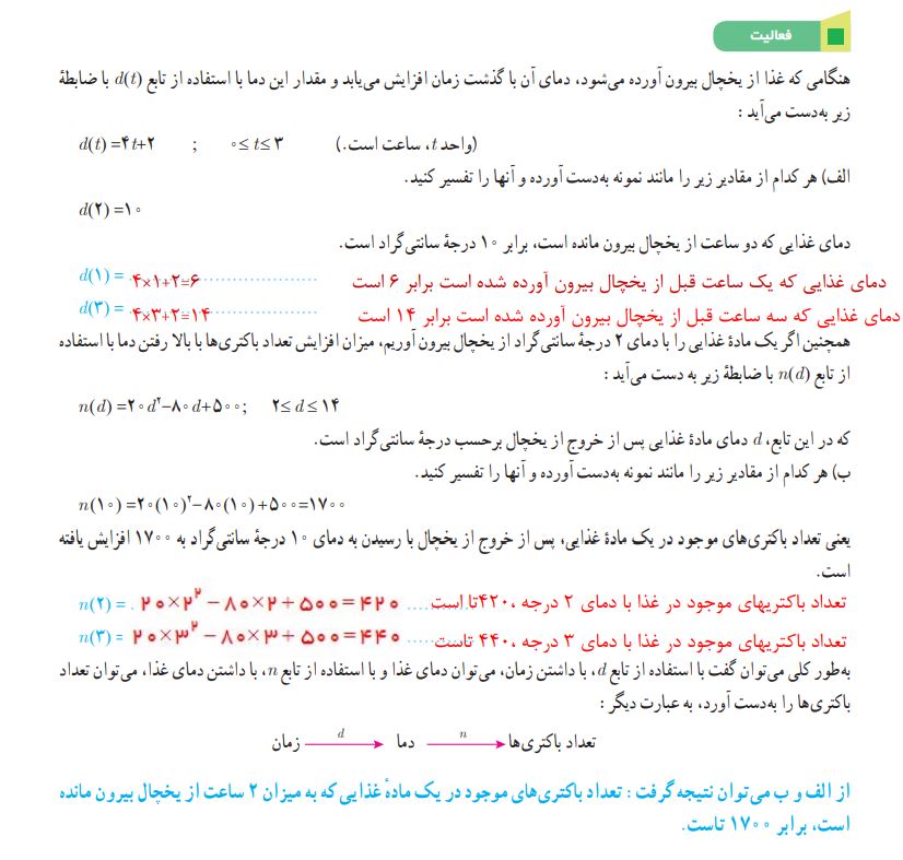 جواب فعالیت صفحه 11 و 12 ریاضی دوازدهم تجربی