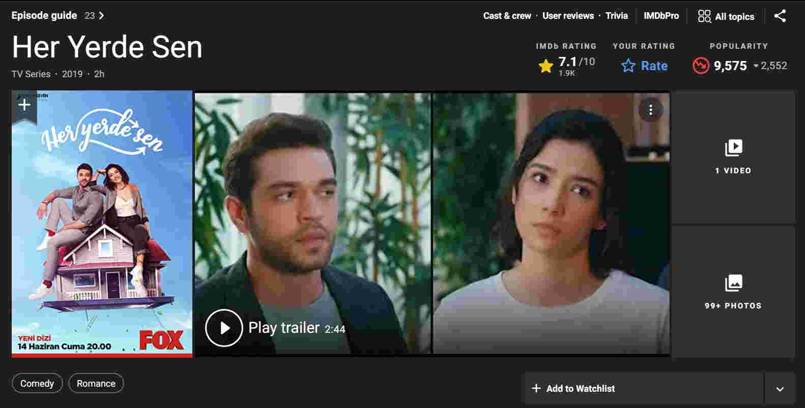 مشخصات IMDB سریال همه جا تو
