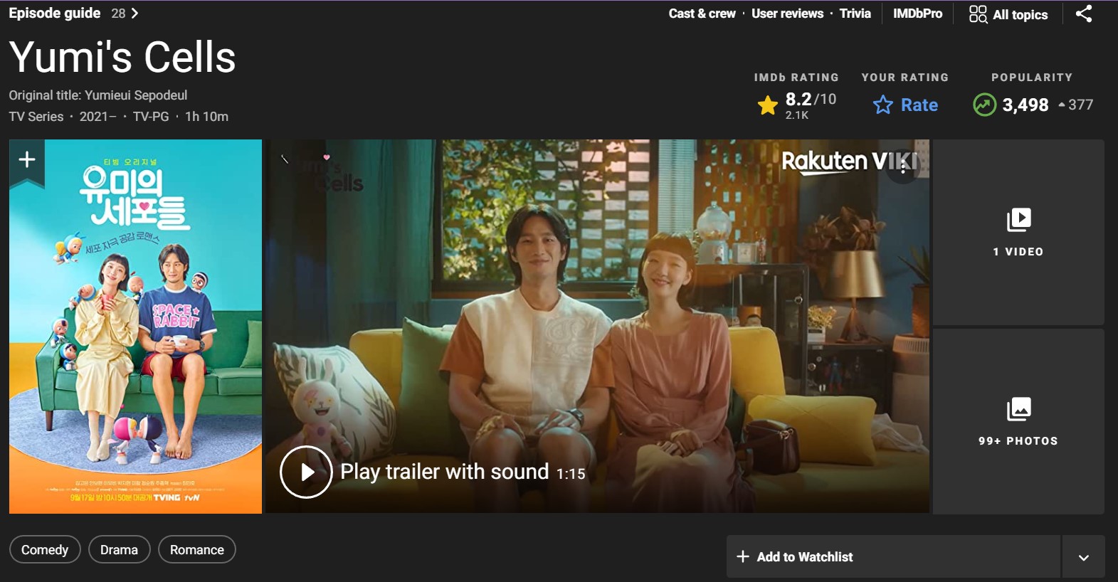 مشخصات IMDB سلول های یومی