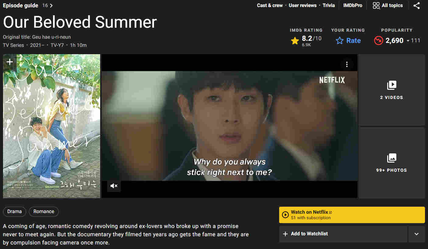 مشخصات IMDB سریال تابستان دوست داشتنی ما