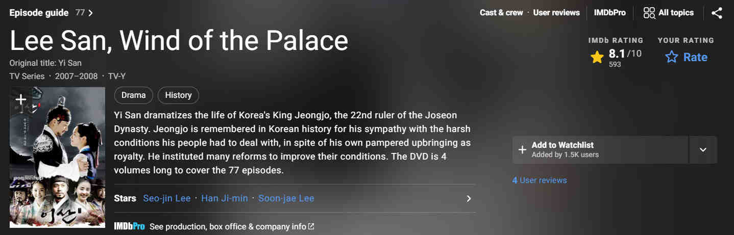 مشخصات IMDB سریال ایسان