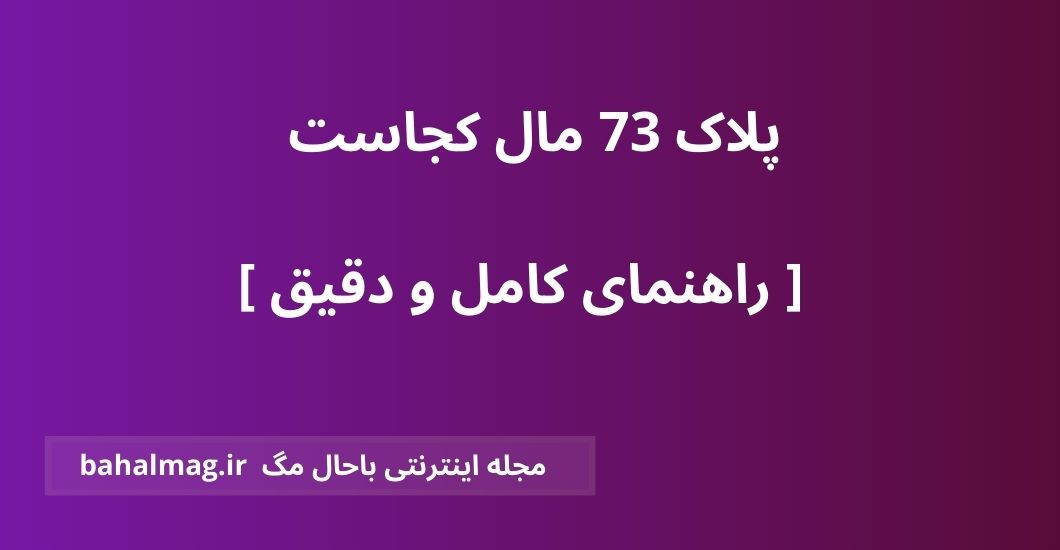 پلاک 73 مال کجاست