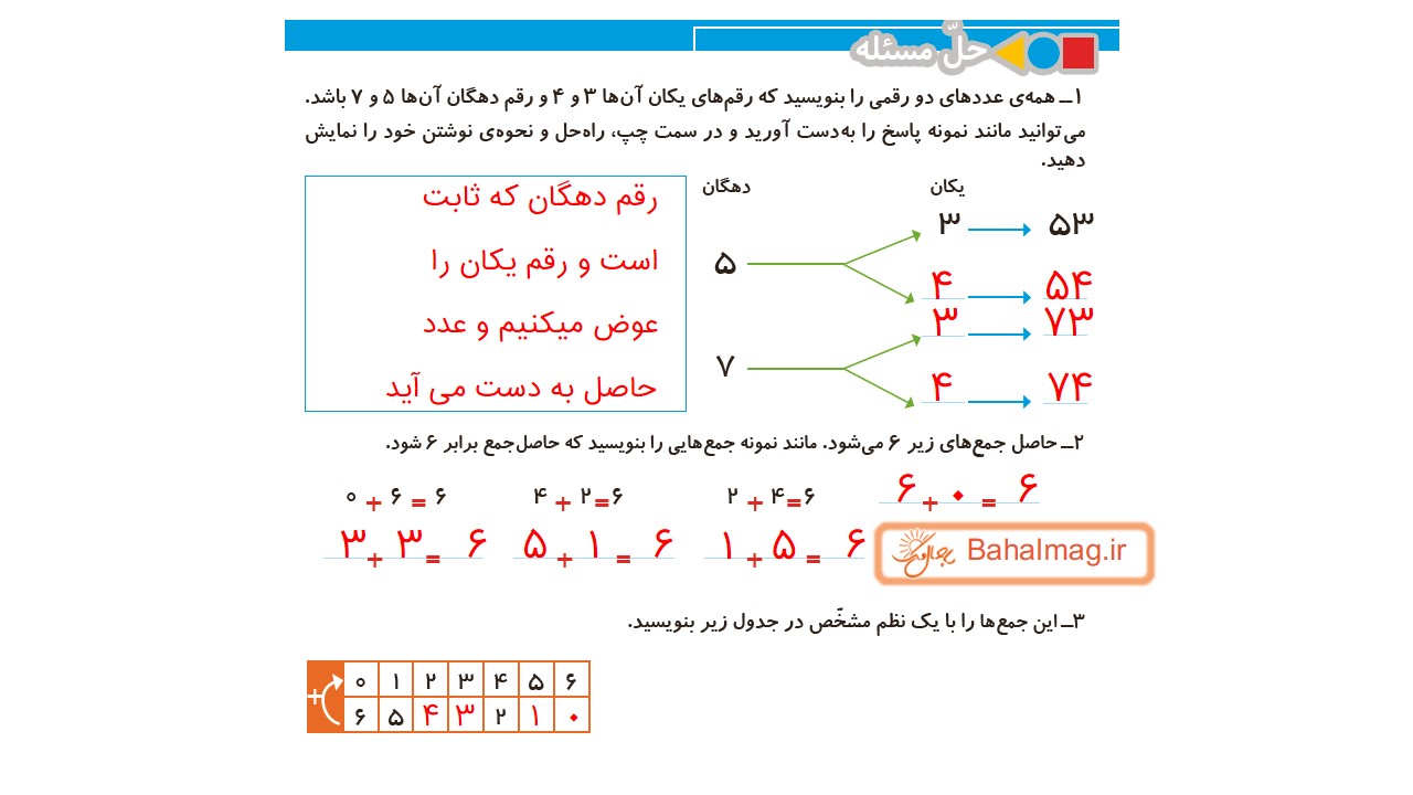 جواب صفحه 26 ریاضی دوم قسمت اول