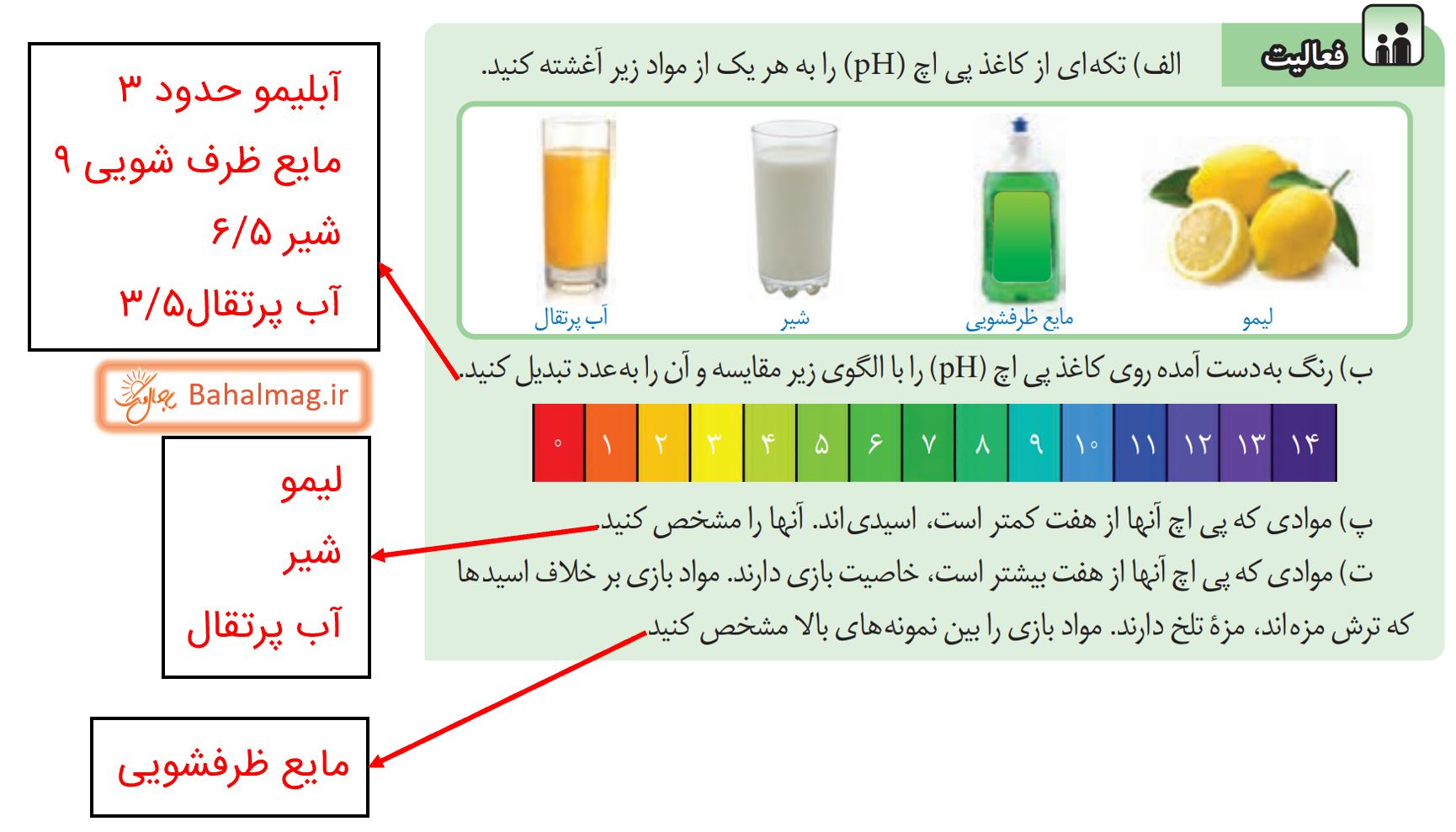 جواب فعالیت صفحه 7 علوم پایه هشتم