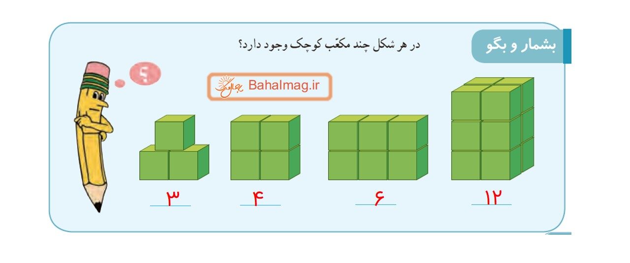 جواب بشمار و بگو صفحه 28 ریاضی سوم