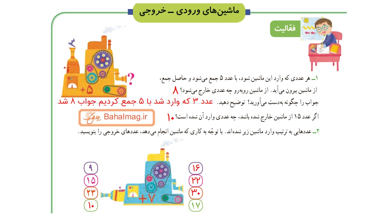 جواب فعالیت صفحه 13 ریاضی سوم