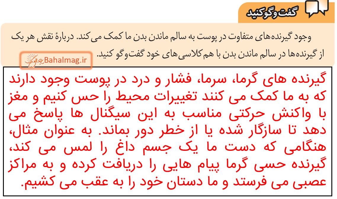 جواب گفت و گو کنید صفحه 40 علوم پایه هشتم قسمت 2
