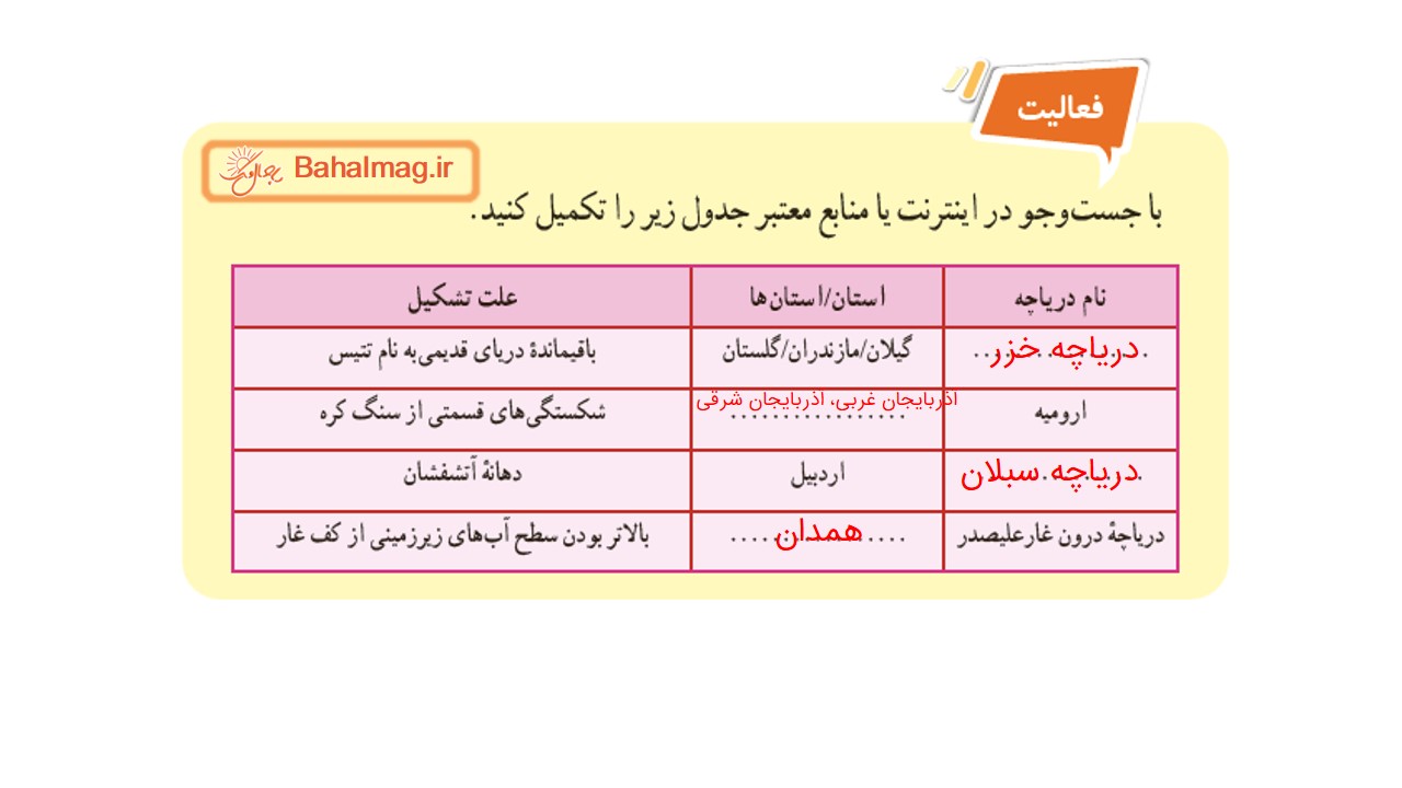 جواب صفحه 54 علوم هفتم قسمت اول