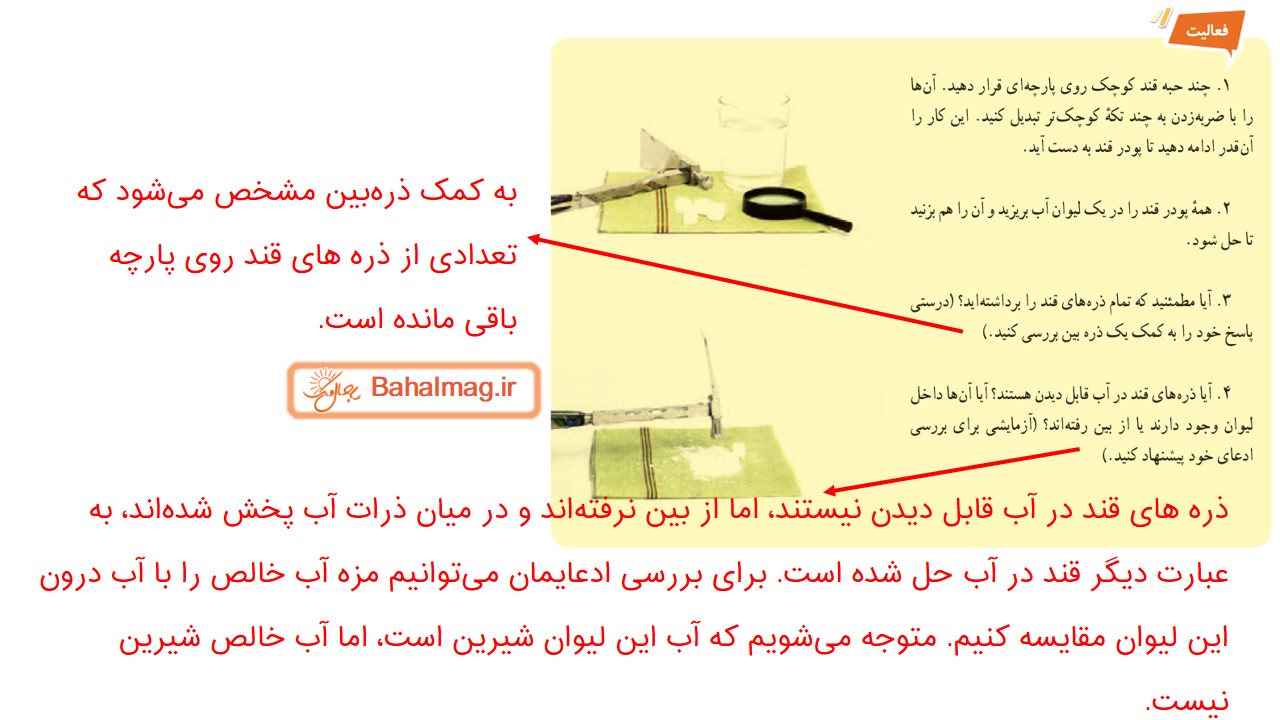 جواب فعالیت صفحه 16 علوم هفتم