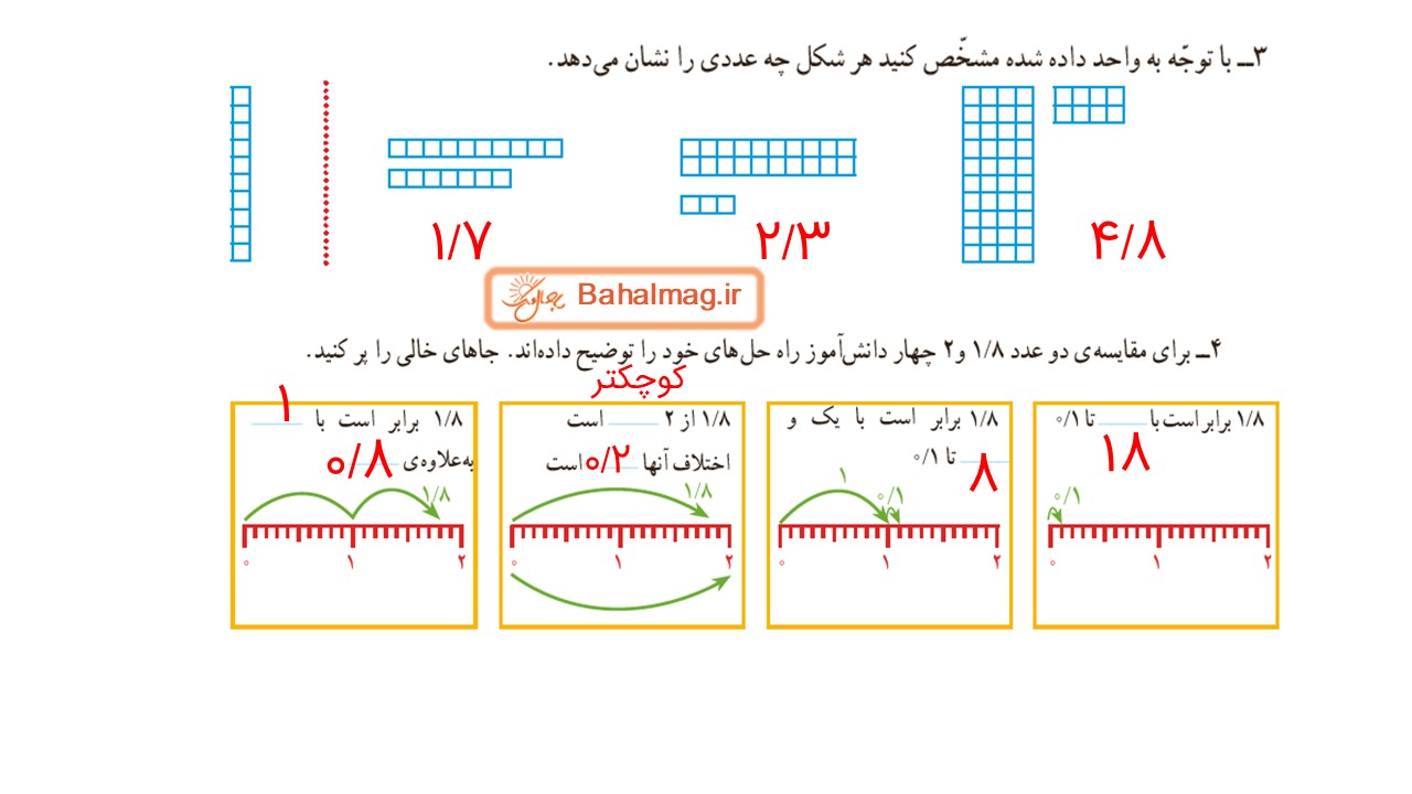 جواب صفحه 116 و 117 ریاضی چهارم قسمت سوم