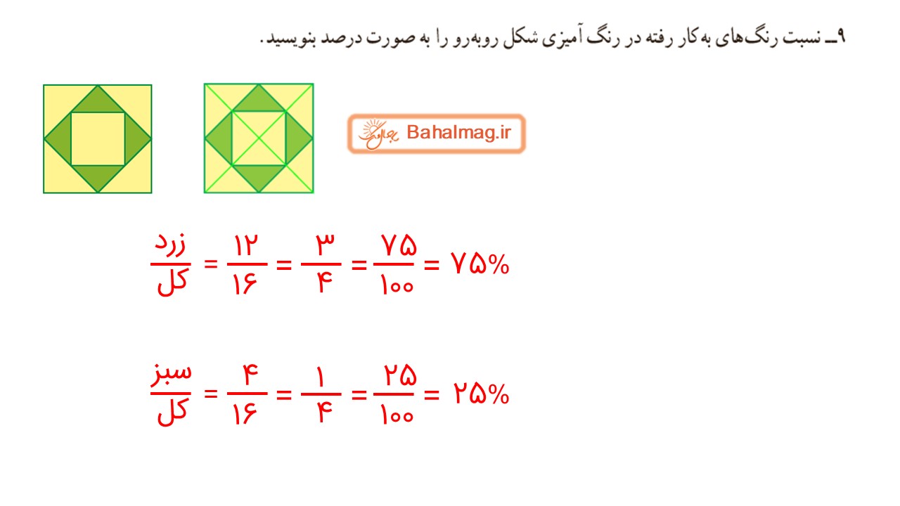 جواب صفحه 119 و 120 ریاضی ششم قسمت هفتم