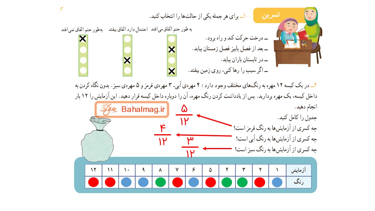 جواب صفحه 123 ریاضی سوم