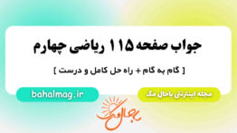 جواب صفحه ۱۱۵ ریاضی چهارم باحال مگ