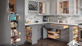 آشپزخانه لاکچری با انواع نظم دهنده کابینت _ تجهیز یراق