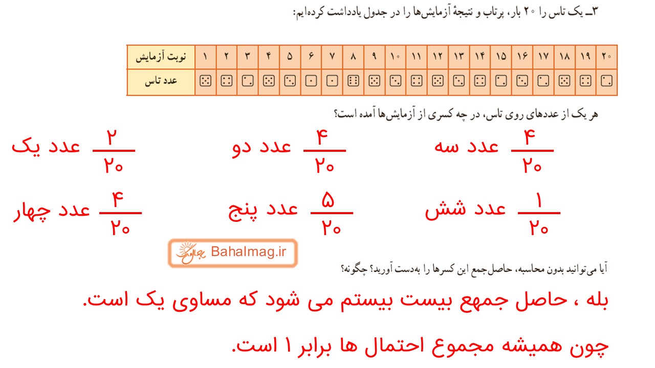جواب صفحه 123 ریاضی هفتم قسمت دوم