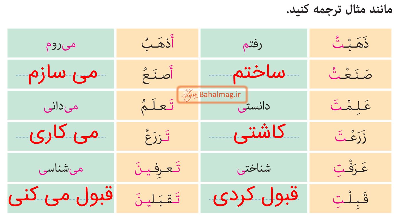 جواب ترجمه کنید صفحه 28 عربی هشتم