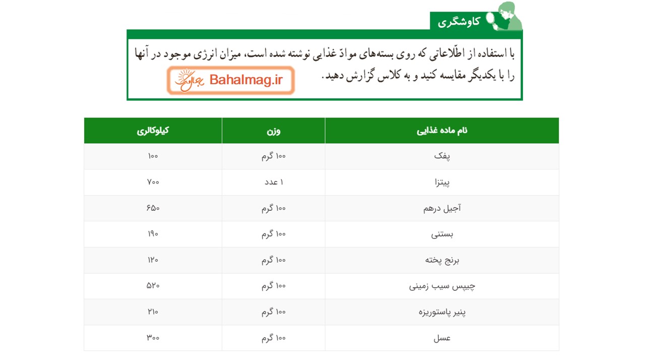 جواب صفحه 72 علوم ششم