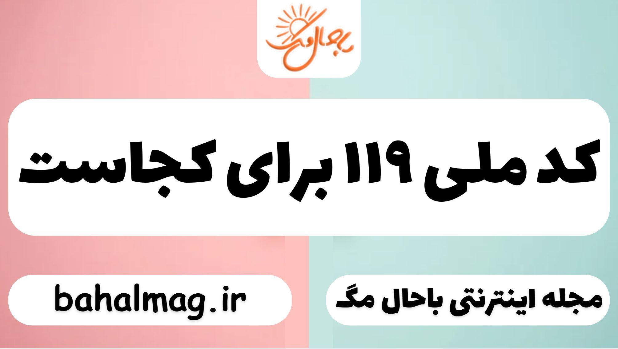 کد ملی ۱۱۹ برای کجاست