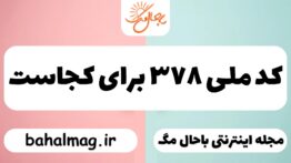 کد ملی ۳۷۸ برای کجاست