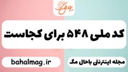 کد ملی ۵۴۸ برای کجاست
