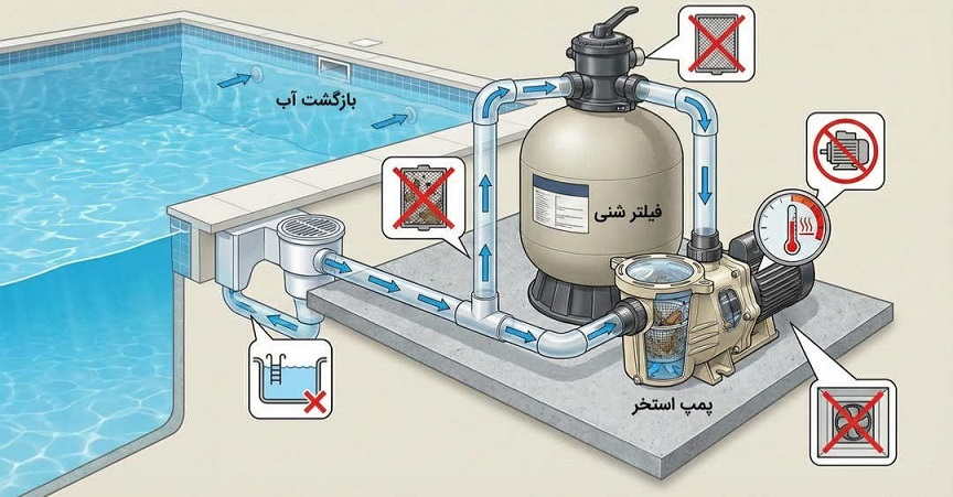 اشتباه رایج در نگهداری پمپ استخر