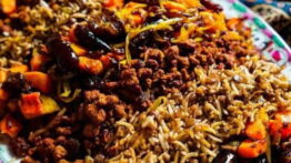 گوشت چرخ کرده برای عدس پلو