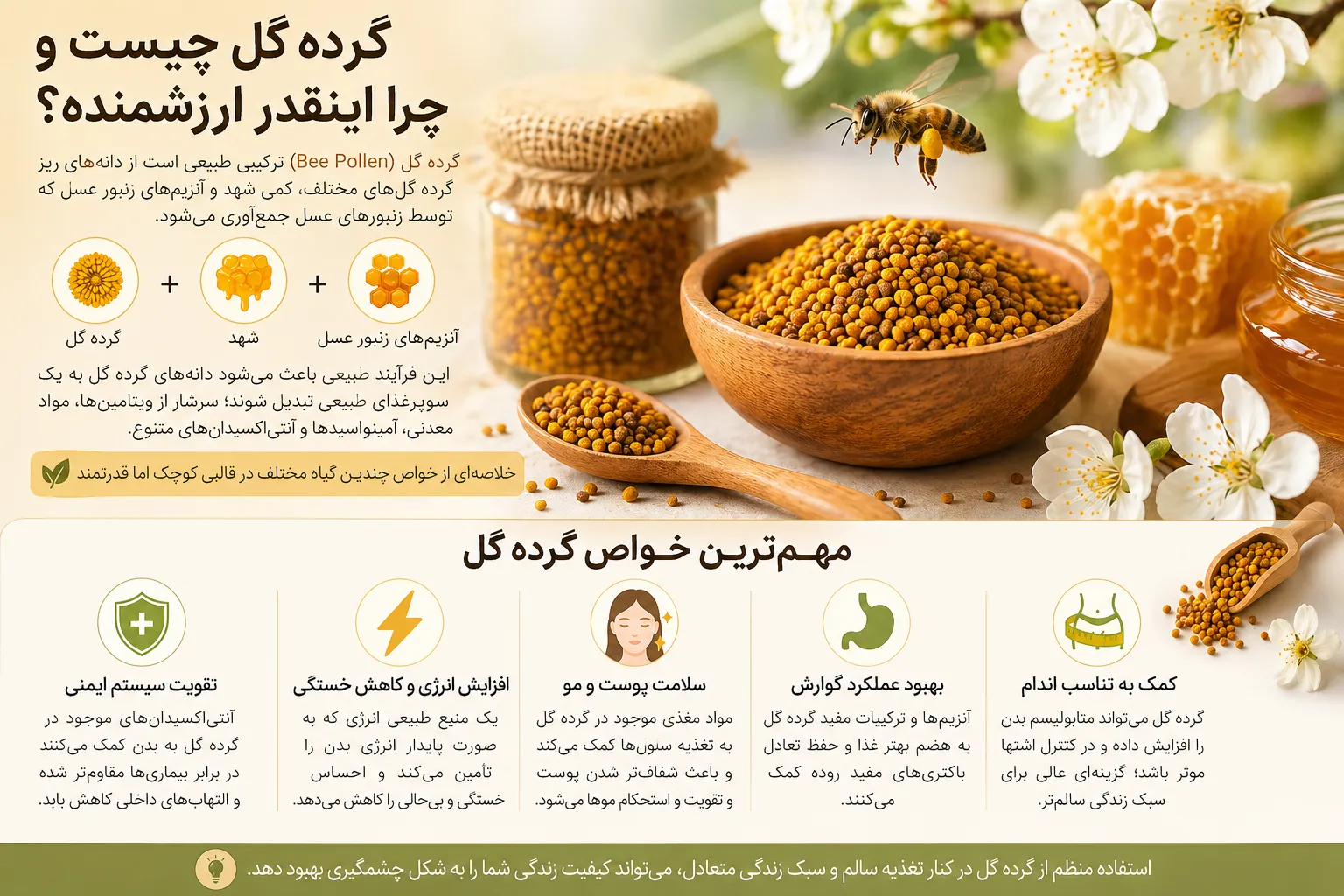 گرده گل چیست و مهم ترین خواص گرده گل