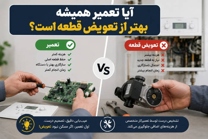 تعویض و تعمیر قطعات پکیج