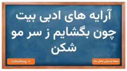 در بیت چون بگشایم ز سر مو شکن آرایه های ادبی را مشخص نمایید