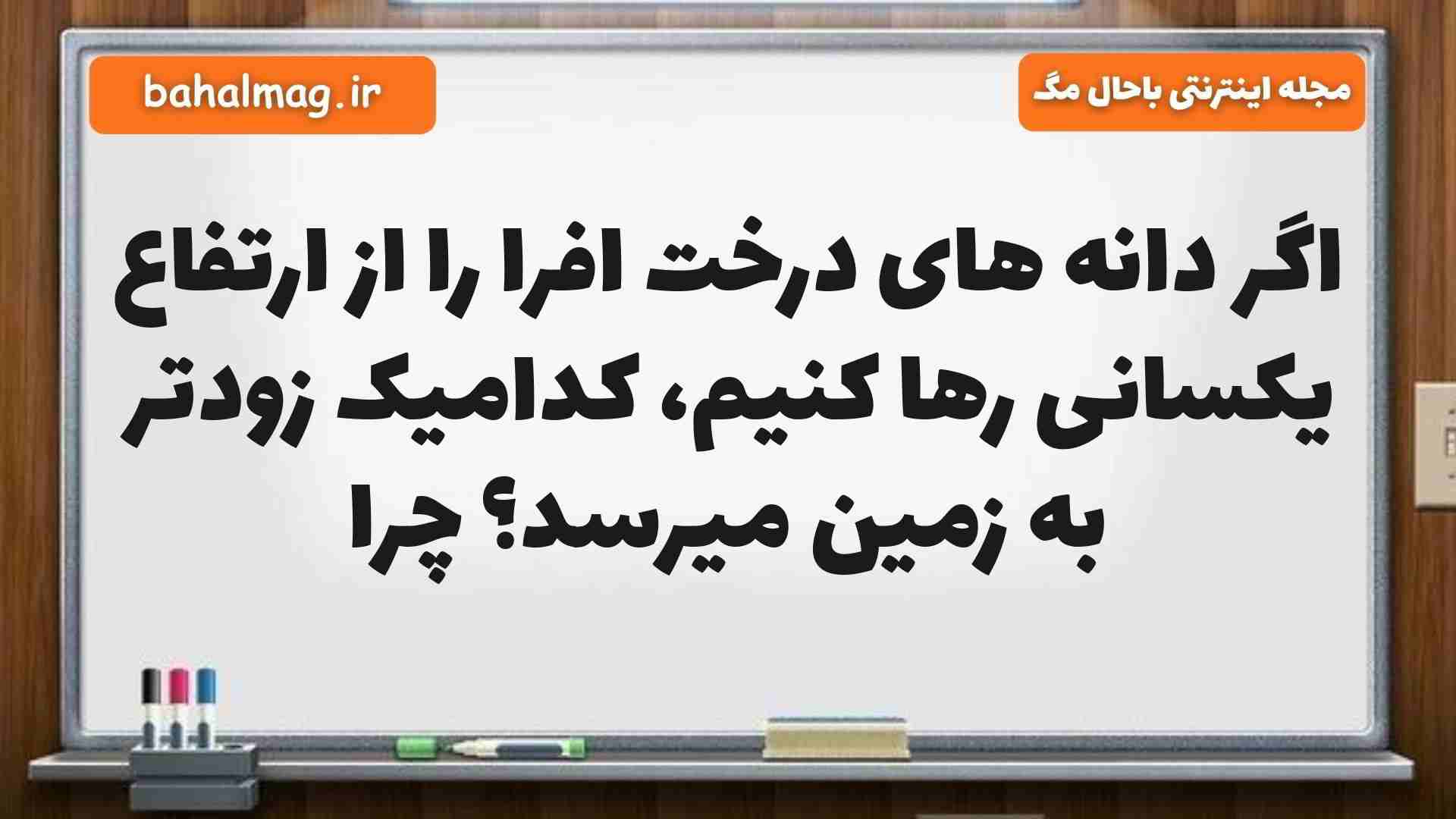 اگر دانه های درخت افرا را از ارتفاع یکسانی رها کنیم، کدامیک زودتر به زمین میرسد چرا