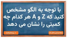 با توجه به الگو مشخص کنید که Z و A هر کدام چه کمیتی را نشان می دهد شیمی دهم