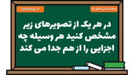 در هر یک از تصویرهای زیر مشخص کنید هر وسیله چه اجزایی را از هم جدا می کند علوم هشتم