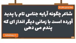 شاعر چگونه آرایه جناس تام را پدید آورده است با زمانی دیگر انداز ای که پندم می دهی فارسی یازدهم