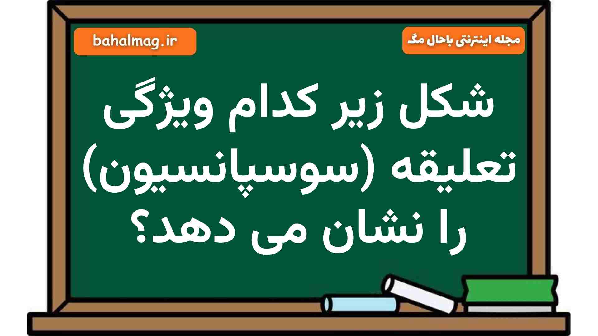 شکل زیر کدام ویژگی تعلیقه (سوسپانسیون) را نشان می دهد علوم هشتم