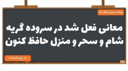 معانی فعل شد در سروده گریه شام و سحر و منزل حافظ کنون فارسی یازدهم