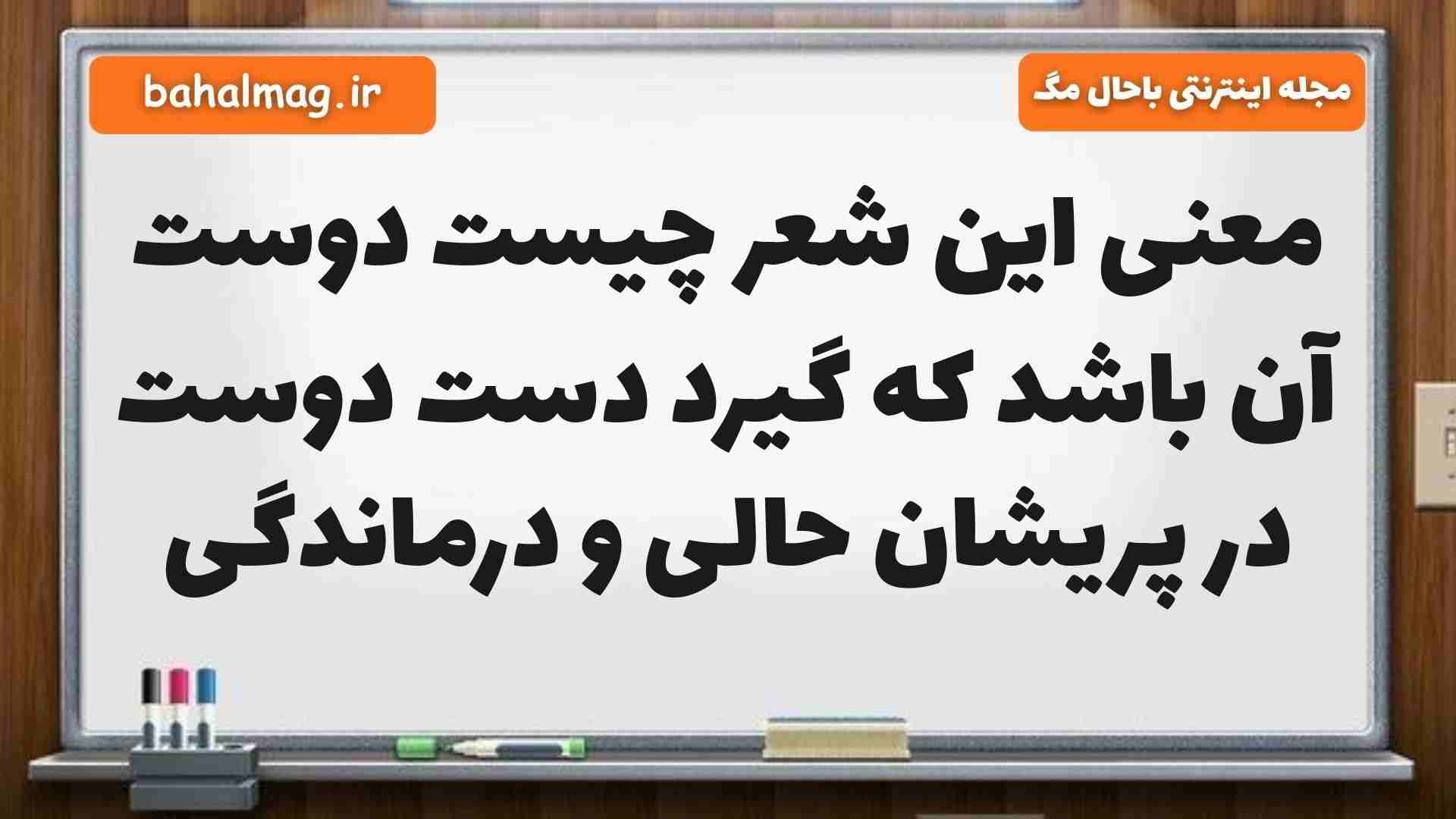معنی این شعر چیست دوست آن باشد که گیرد دست دوست در پریشان حالی و درماندگی مطالعات ششم