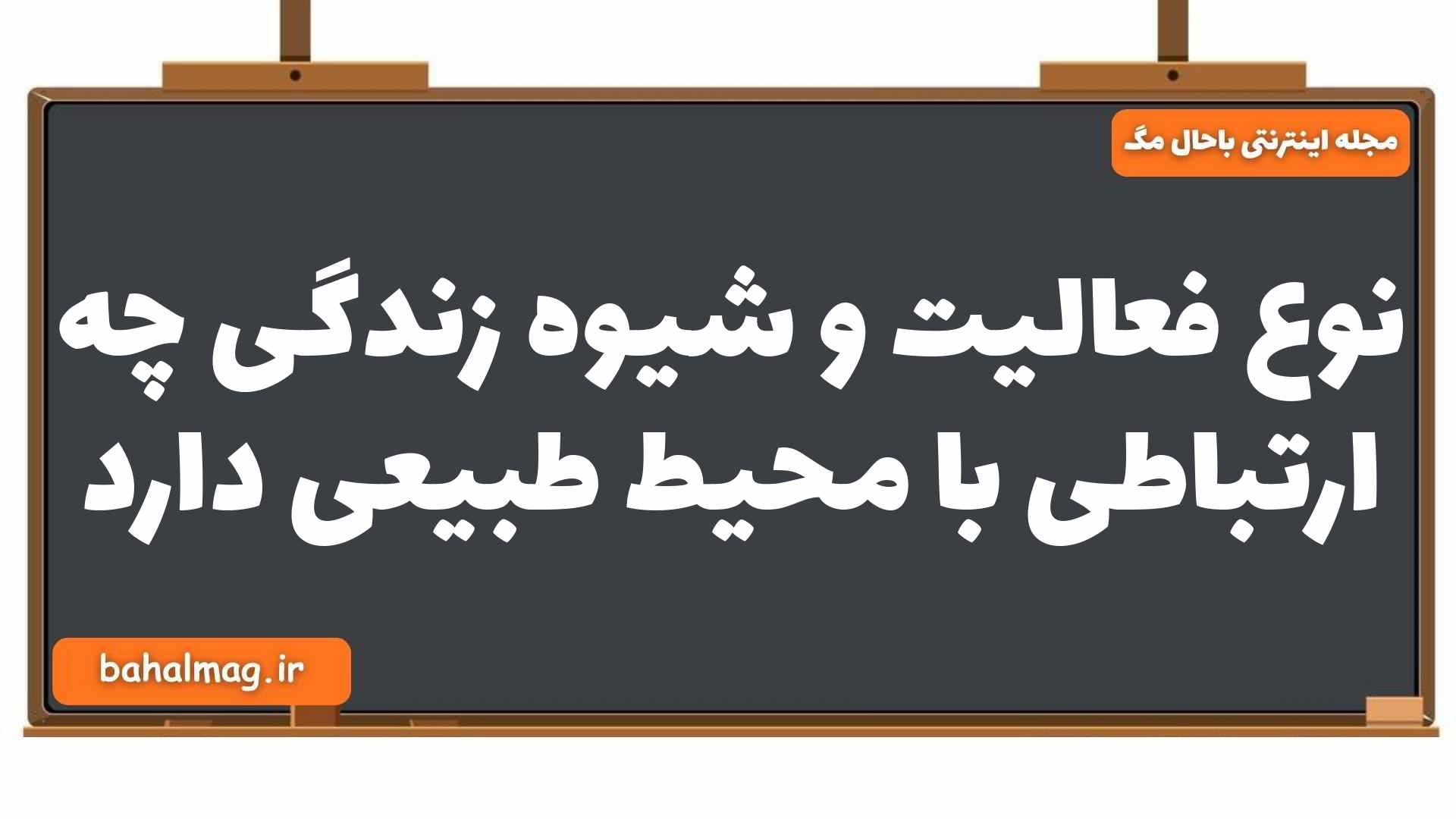 نوع فعالیت و شیوه زندگی چه ارتباطی با محیط طبیعی دارد