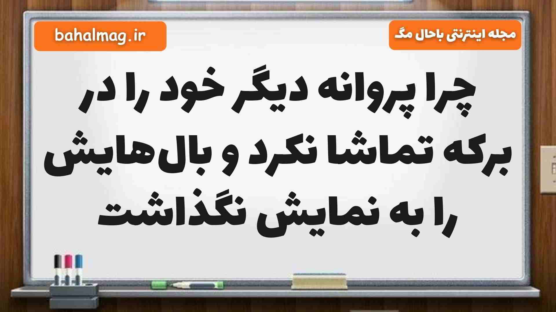 چرا پروانه دیگر خود را در برکه تماشا نکرد و بالهایش را به نمایش نگذاشت فارسی پنجم